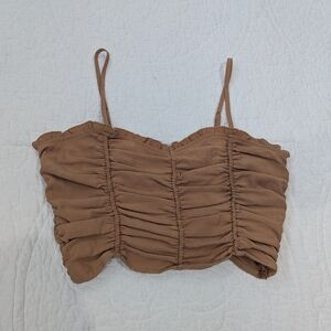 Forever 21 Ruched Brown Women's Top